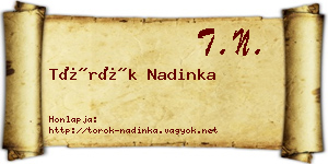 Török Nadinka névjegykártya
